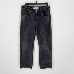 Levi's 550 Relaxed VINTAGE Jeans Boys 14R 27x27 Black Batwing Faded Straight